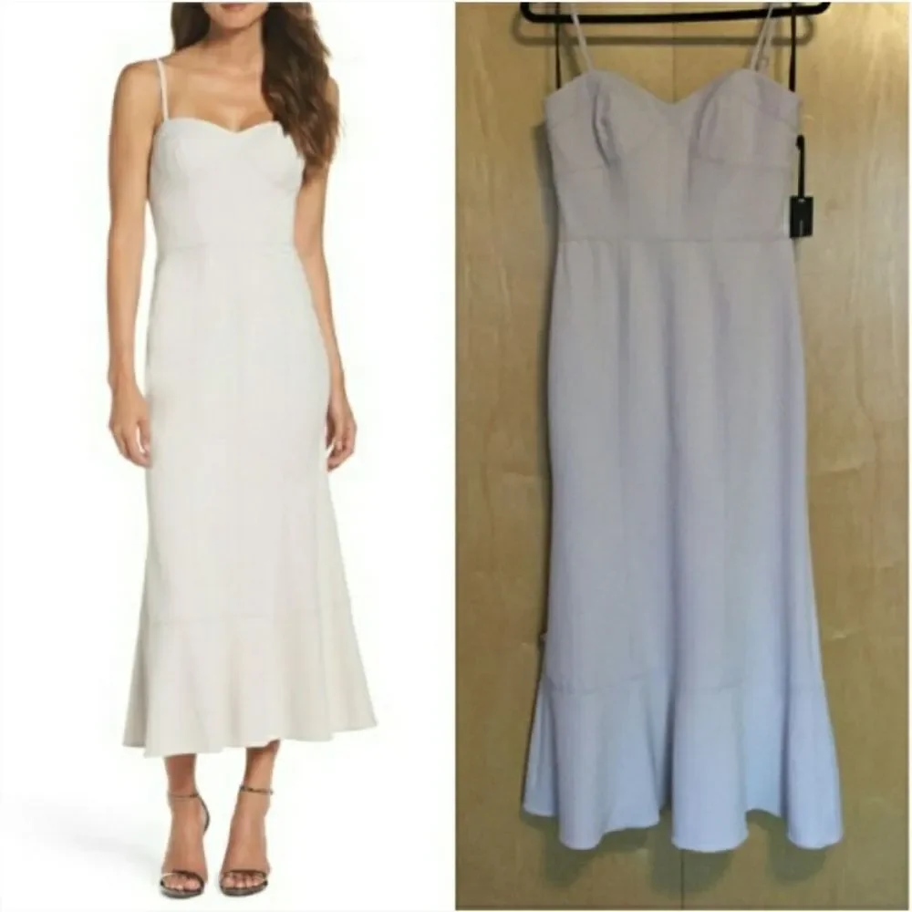 Vera Wang Sans Women's Seamed Midi Formal Dress - Picture 2 of 7